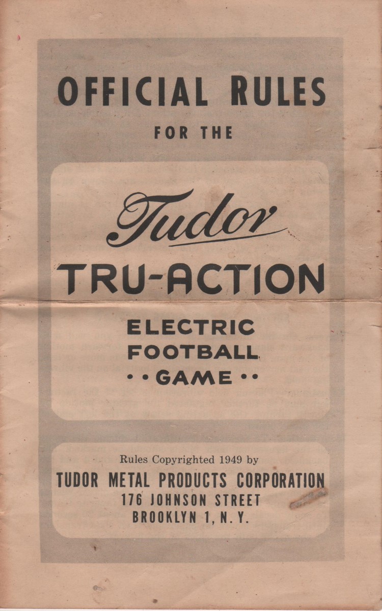 1949 Cover Tudor Rule Book