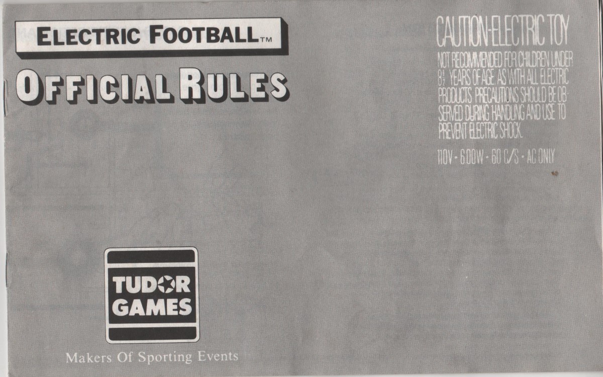 1984 Tudor Electric Football Cover