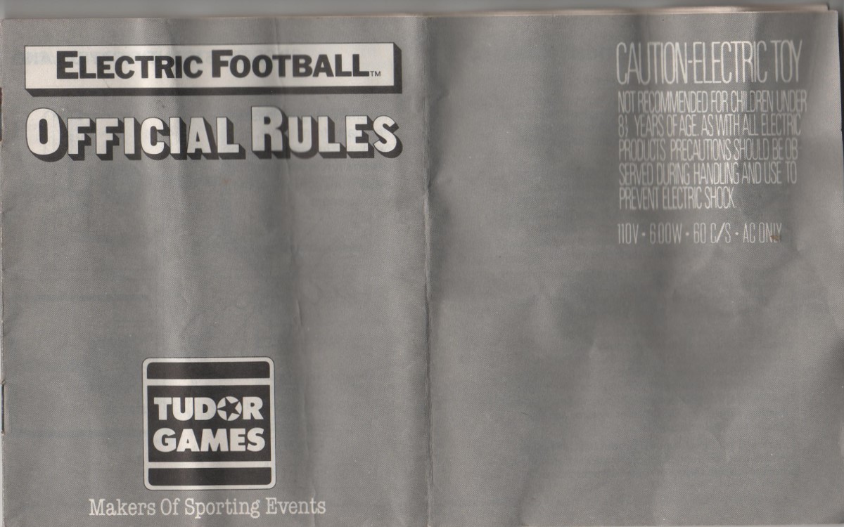 1988 Tudor Electric Football Cover